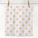 Polka Dots - Navajo White Yellow on White Face Towel