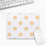 Polka Dots - Navajo White Yellow on White Small Mousepad