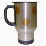 Polka Dots - Navajo White Yellow on White Travel Mug (Silver Gray)