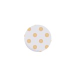 Polka Dots - Navajo White Yellow on White 1  Mini Button