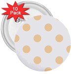 Polka Dots - Navajo White Yellow on White 3  Button (10 pack)