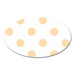 Polka Dots - Navajo White Yellow on White Magnet (Oval)