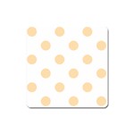 Polka Dots - Navajo White Yellow on White Magnet (Square)