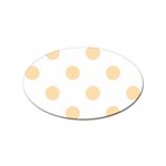 Polka Dots - Navajo White Yellow on White Sticker Oval (10 pack)