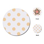 Polka Dots - Navajo White Yellow on White Playing Cards (Round)