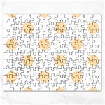 Polka Dots - Navajo White Yellow on White Jigsaw Puzzle (Rectangular)