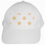 Polka Dots - Navajo White Yellow on White White Cap