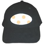 Polka Dots - Navajo White Yellow on White Black Cap