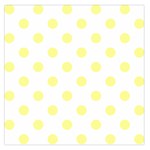 Polka Dots - Pastel Yellow on White Large Satin Scarf (Square)