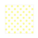 Polka Dots - Pastel Yellow on White Small Satin Scarf  (Square)