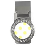 Polka Dots - Pastel Yellow on White Money Clip (CZ)