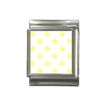 Polka Dots - Pastel Yellow on White Italian Charm (13mm)