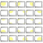 Polka Dots - Pastel Yellow on White 9mm Italian Charm (25 pack)