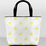 Polka Dots - Pastel Yellow on White Bucket Bag