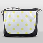 Polka Dots - Pastel Yellow on White Messenger Bag