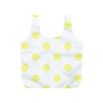 Polka Dots - Pastel Yellow on White Full Print Recycle Bag (S)
