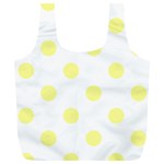 Polka Dots - Pastel Yellow on White Full Print Recycle Bag (XL)