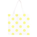 Polka Dots - Pastel Yellow on White Grocery Light Tote Bag