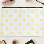 Polka Dots - Pastel Yellow on White Cosmetic Bag (XXXL)