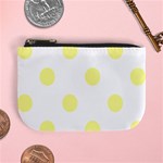 Polka Dots - Pastel Yellow on White Mini Coin Purse
