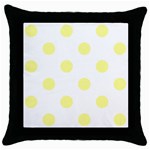 Polka Dots - Pastel Yellow on White Throw Pillow Case (Black)