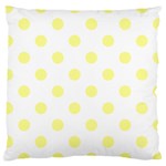Polka Dots - Pastel Yellow on White Large Cushion Case (Two Sides)