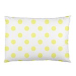 Polka Dots - Pastel Yellow on White Pillow Case (Two Sides)