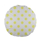 Polka Dots - Pastel Yellow on White Standard 15  Premium Round Cushion