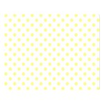 Polka Dots - Pastel Yellow on White Double Sided Flano Blanket (Large)