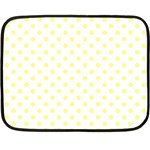 Polka Dots - Pastel Yellow on White Fleece Blanket (Mini)