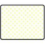 Polka Dots - Pastel Yellow on White Fleece Blanket (Medium) (One Side)
