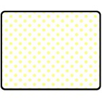 Polka Dots - Pastel Yellow on White Double Sided Fleece Blanket (Medium) (Two Sides)