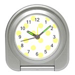 Polka Dots - Pastel Yellow on White Desk Alarm Clock