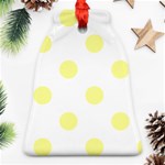 Polka Dots - Pastel Yellow on White Bell Ornament (Two Sides)