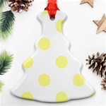 Polka Dots - Pastel Yellow on White Ornament (Christmas Tree)