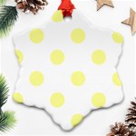 Polka Dots - Pastel Yellow on White Ornament (Snowflake)