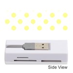Polka Dots - Pastel Yellow on White Memory Card Reader (Stick)