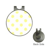 Polka Dots - Pastel Yellow on White Golf Ball Marker Hat Clip