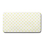 Polka Dots - Pastel Yellow on White Medium Bar Mat