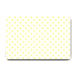 Polka Dots - Pastel Yellow on White Small Doormat