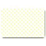 Polka Dots - Pastel Yellow on White Large Doormat