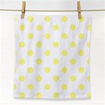 Polka Dots - Pastel Yellow on White Face Towel