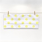 Polka Dots - Pastel Yellow on White Hand Towel