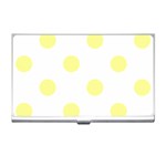 Polka Dots - Pastel Yellow on White Business Card Holder