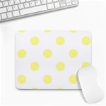 Polka Dots - Pastel Yellow on White Small Mousepad