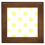 Polka Dots - Pastel Yellow on White Framed Tile