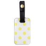 Polka Dots - Pastel Yellow on White Luggage Tag (One Side)