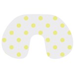 Polka Dots - Pastel Yellow on White Travel Neck Pillow