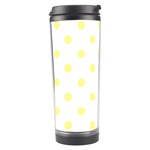 Polka Dots - Pastel Yellow on White Travel Tumbler