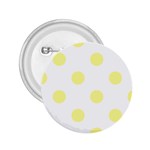 Polka Dots - Pastel Yellow on White 2.25  Button